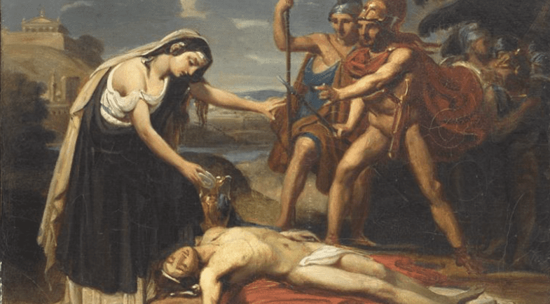 Antigone donnant sa sépulture à Polynice, Jean-Louis Bézard 